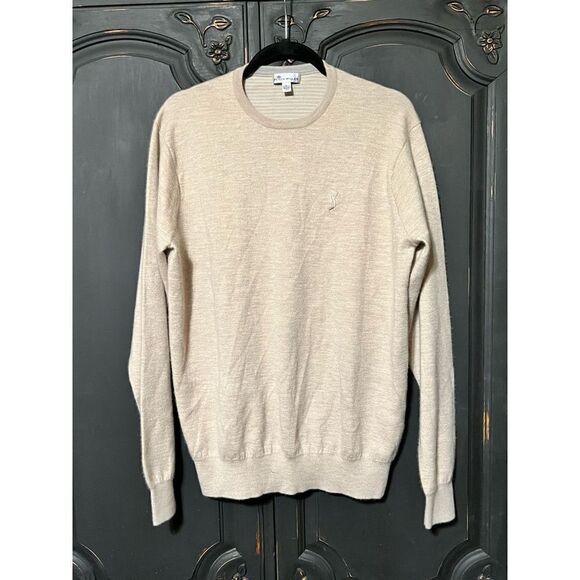 NWOT Peter Millar Tan Cashmere Pullover  Long Sleeve Golf Sweater Size Large - Picture 1 of 5